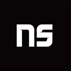 N S letter monogram style initial logo template