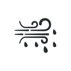 Wind and rain icon