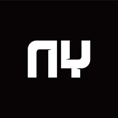 N Y letter monogram style initial logo template