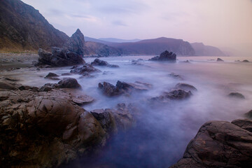Picturesque rocks of the North Cape. Marine area of the Sikhote-Alin Biosphere Reserve in the Primorsky Territory