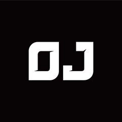 O J letter monogram style initial logo template