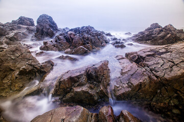 Picturesque rocks of the North Cape. Marine area of the Sikhote-Alin Biosphere Reserve in the Primorsky Territory