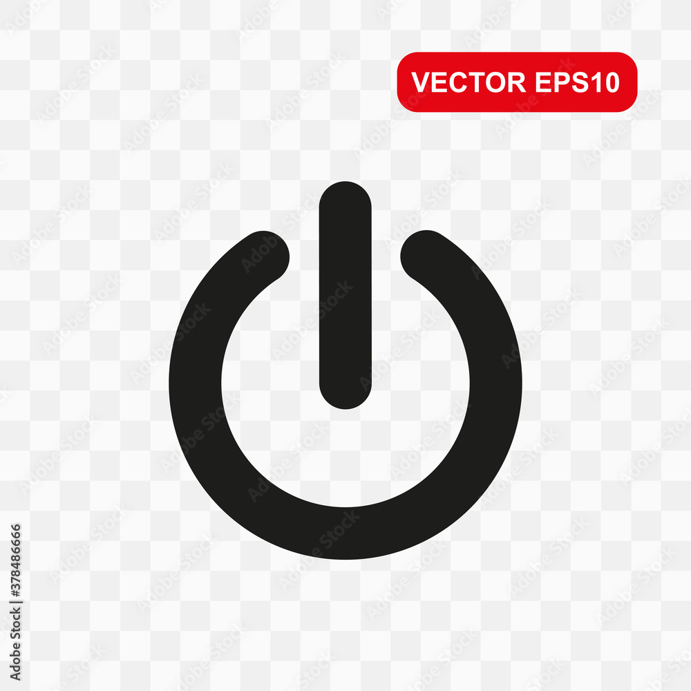 Fototapete Power button vector. Power off or on icon isolated on transparent background.