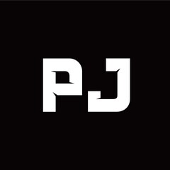 P J letter monogram style initial logo template