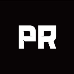 Obraz premium P R letter monogram style initial logo template
