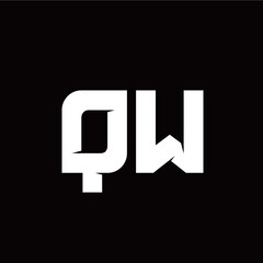 Fototapeta premium Q W letter monogram style initial logo template