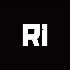 R I letter monogram style initial logo template