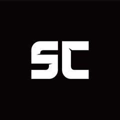 S C letter monogram style initial logo template