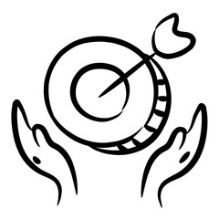 
Vector of aim safety, goal in modern doodle style 
