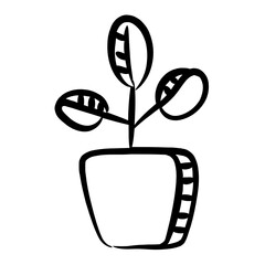 
Trendy icon design of plant vase, potted plant 
