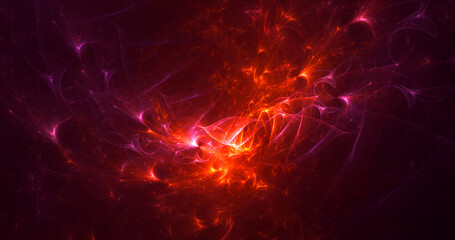 3D rendering abstract multicolor fractal light background