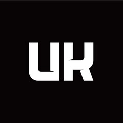 U K letter monogram style initial logo template