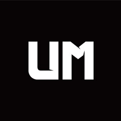 U M letter monogram style initial logo template