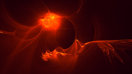 3D rendering abstract multicolor fractal light background