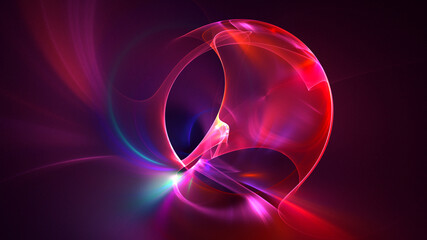 3D rendering abstract multicolor fractal light background