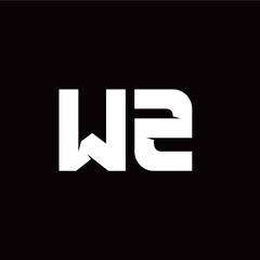 W Z letter monogram style initial logo template