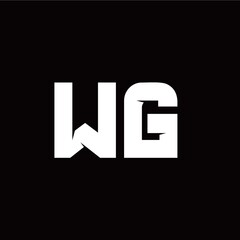 Fototapeta premium W G letter monogram style initial logo template