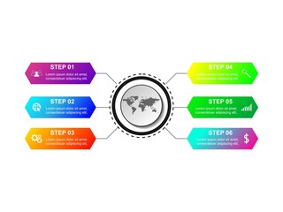 Business data visualization.  Abstract Process chart or graph elements, diagram with step option parts or processes. Vector business template for presentation. Creative concept for infographic.