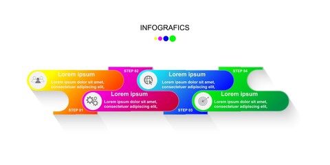 Business data visualization.  Abstract Process chart or graph elements, diagram with step option parts or processes. Vector business template for presentation. Creative concept for infographic.