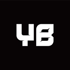 Y B letter monogram style initial logo template