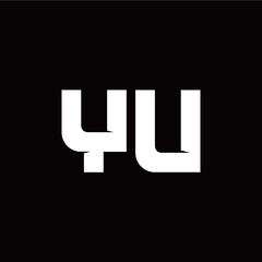 Y U letter monogram style initial logo template