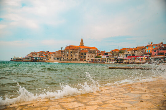 view of umag city in croatia at stormy weather