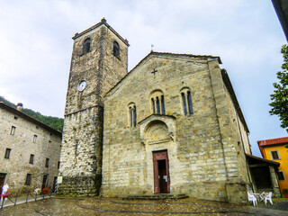 Chiesa di Santa Maria Assunta in Piazza della Chiesa, The Assuntion Church, Old Romanic Style, XII Century, Popiglio, Pistoia Province, Tuscany Region, Italy 