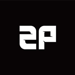 Z P letter monogram style initial logo template