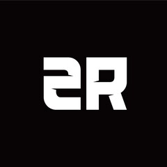 Z R letter monogram style initial logo template