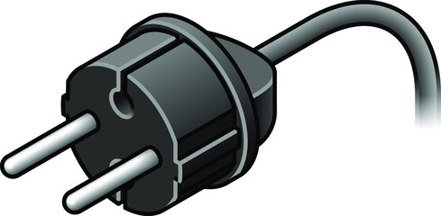 International AC power plug: Europe, Sweden. Two pins with holes to accommodate ground pins.