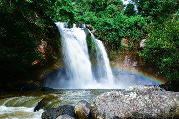 Fototapeta na wymiar Haew Suwat Waterfall in Khao Yai National Park