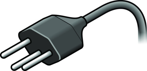 International AC power plug: Switzerland. Three pins.