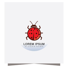 Lady bug animal beautiful vector illustration icon design template