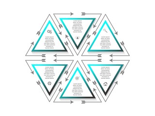 Business data visualization.  Abstract Process chart or graph elements, diagram with step option parts or processes. Vector business template for presentation. Creative concept for infographic.