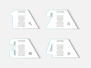 Business data visualization.  Abstract Process chart or graph elements, diagram with step option parts or processes. Vector business template for presentation. Creative concept for infographic.