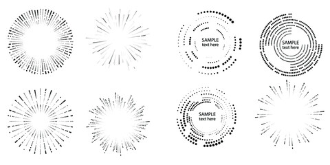 Halftone dots in circle form. round logo . vector dotted frame . design element