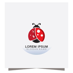 Lady bug animal beautiful vector illustration icon design template