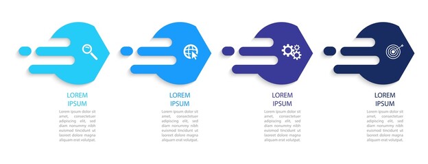 Business data visualization.  Abstract Process chart or graph elements, diagram with step option parts or processes. Vector business template for presentation. Creative concept for infographic.