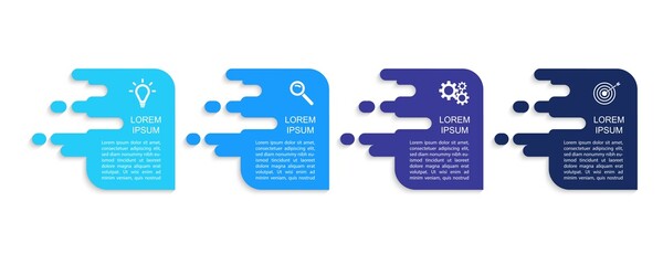 Business data visualization.  Abstract Process chart or graph elements, diagram with step option parts or processes. Vector business template for presentation. Creative concept for infographic.