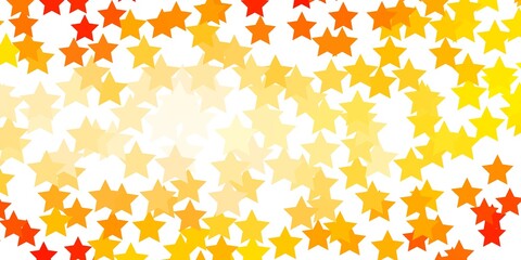 Light Orange vector layout with bright stars. Decorative illustration with stars on abstract template. Design for your business promotion.