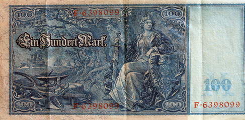 Deutsche Reichsmark Geldschein von 1910