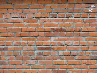 brick red wall of the barn for a brutal background in the loft