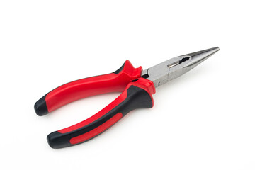 Obraz premium Needle nose pliers on a white background.