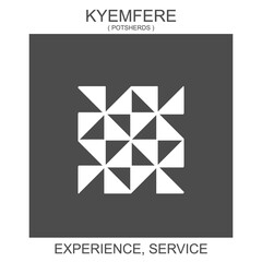 vector icon with african adinkra symbol Kyemfere. Symbol of experience and service