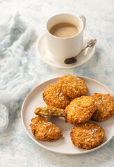 Gluten free millet cookies with coconut flakes.