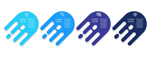 Business data visualization.  Abstract Process chart or graph elements, diagram with step option parts or processes. Vector business template for presentation. Creative concept for infographic.