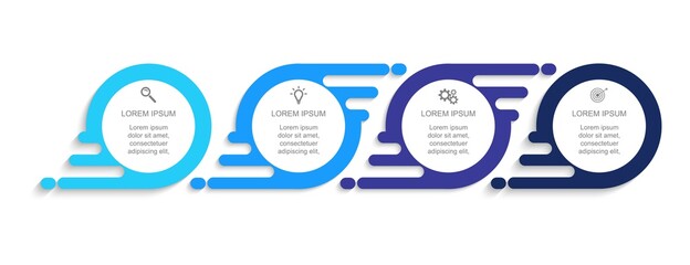 Business data visualization.  Abstract Process chart or graph elements, diagram with step option parts or processes. Vector business template for presentation. Creative concept for infographic.