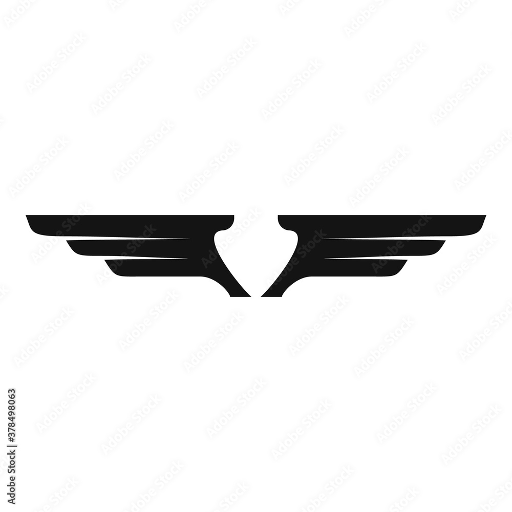 Poster design wings icon. simple illustration of design wings vector icon for web design isolated on white 