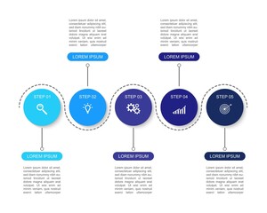 Business data visualization.  Abstract Process chart or graph elements, diagram with step option parts or processes. Vector business template for presentation. Creative concept for infographic.
