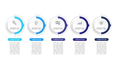 Business data visualization.  Abstract Process chart or graph elements, diagram with step option parts or processes. Vector business template for presentation. Creative concept for infographic.